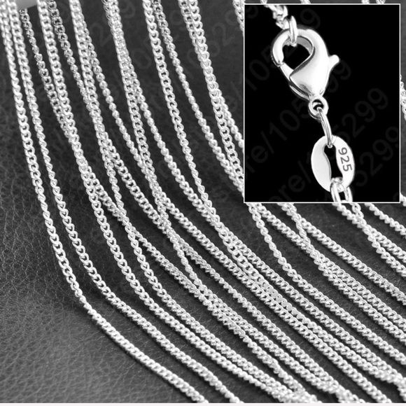 16 inch Sterling Silver Chain Necklace - Picture 1 of 2